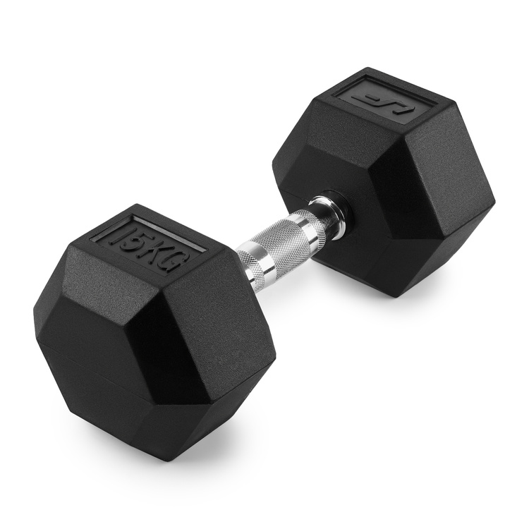 Manubrio HEX in ghisa con rivestimento in gomma 15 kg - UpForm