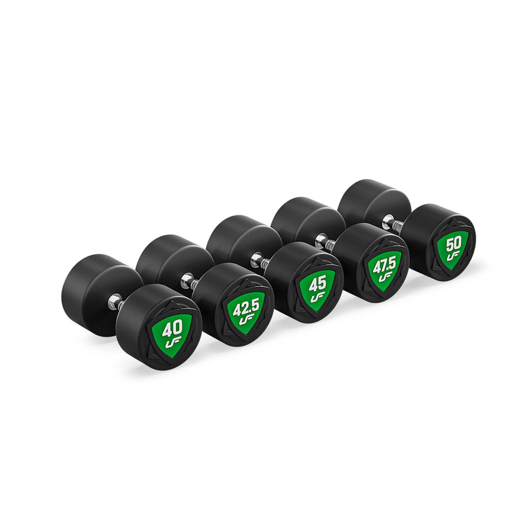 Set di manubri in poliuretano 40-50 kg (incrementi di 2,5 kg) 450 kg - UpForm