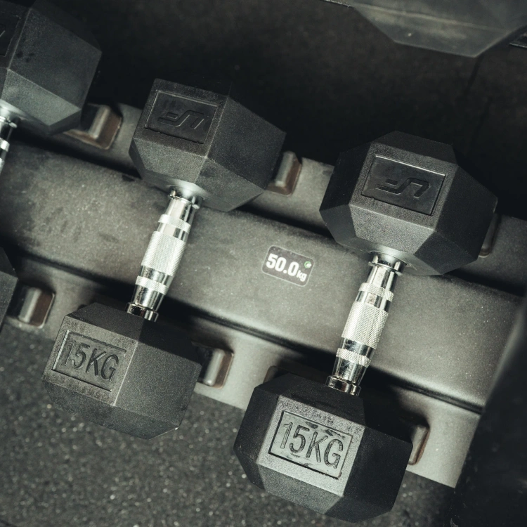 Manubrio HEX in ghisa con rivestimento in gomma 15 kg - UpForm