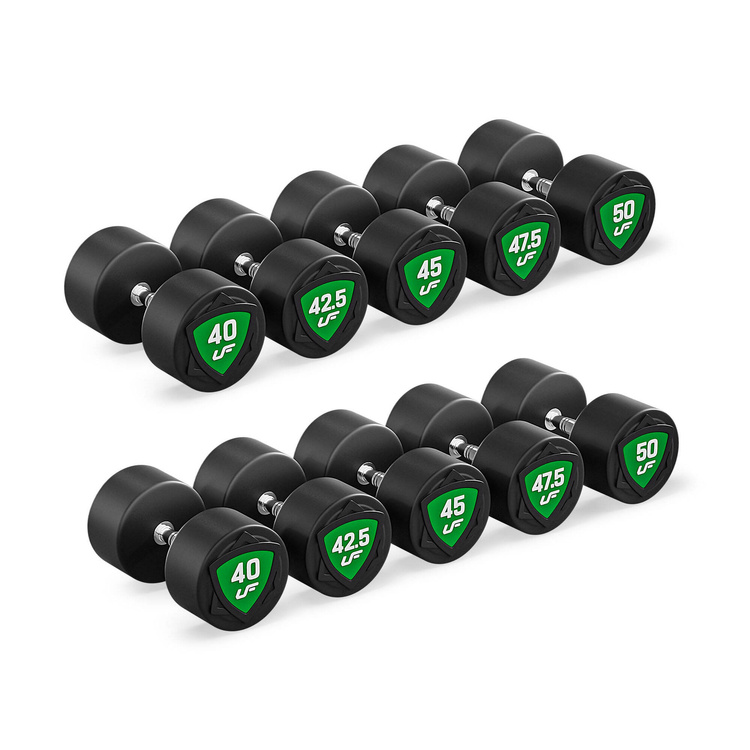 Set di manubri in poliuretano 40-50 kg (incrementi di 2,5 kg) 450 kg - UpForm