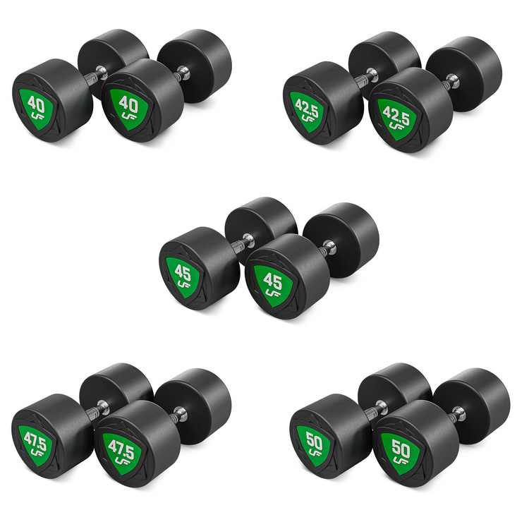 Set di manubri in poliuretano 40-50 kg (incrementi di 2,5 kg) 450 kg - UpForm