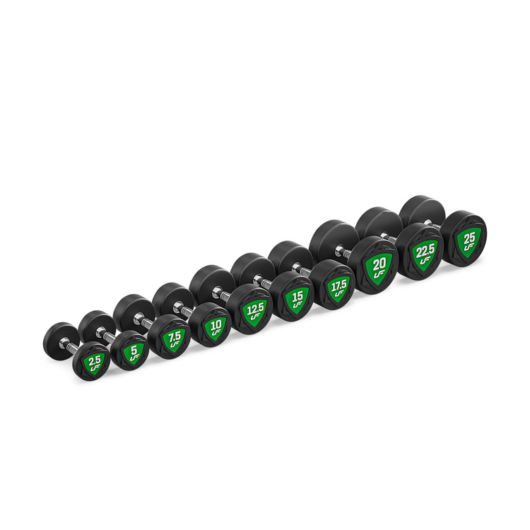 Set di manubri in poliuretano 2,5-25kg (incrementi di 2,5 kg) 275 kg - UpForm